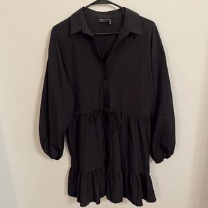 ASOS Design Black Drawstring Waist Dress – Size 6